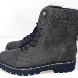 XOXO Women's Pascal Combat Lace Up Boot Gray Size 7.5